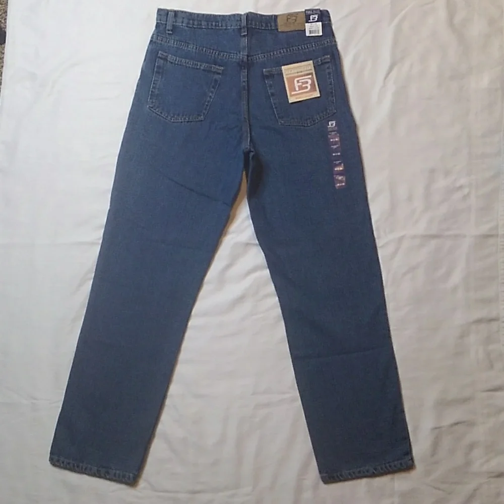 Full Blue Classic Fit Straight Cotton Denim Blue Jeans NWT 34 X 32